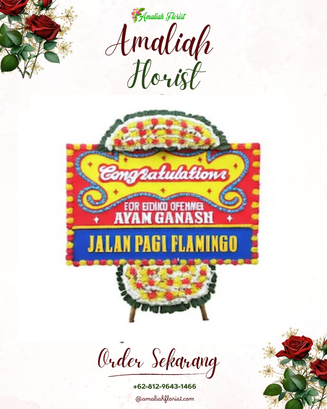 Sewa Papan Bunga Tanah Datar
